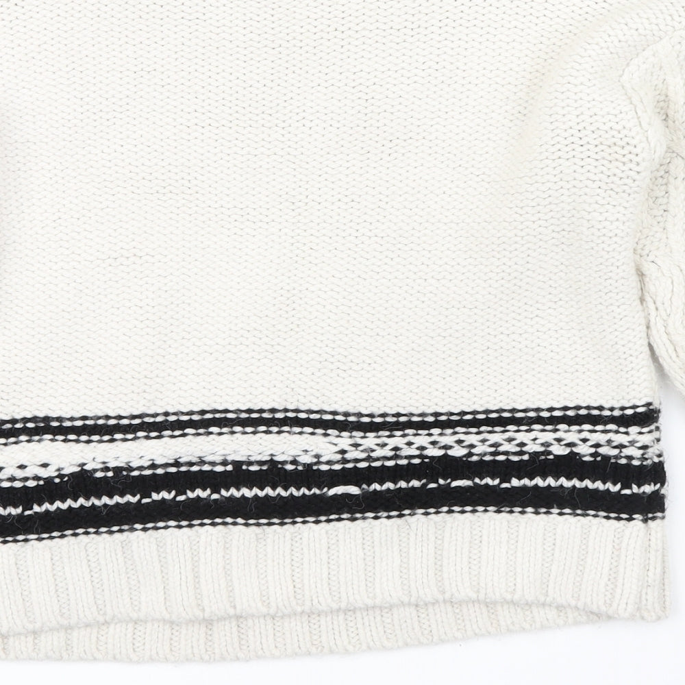 New Look Womens Silver Striped  Pullover Jumper Size S