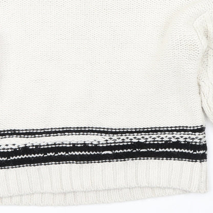 New Look Womens Silver Striped  Pullover Jumper Size S