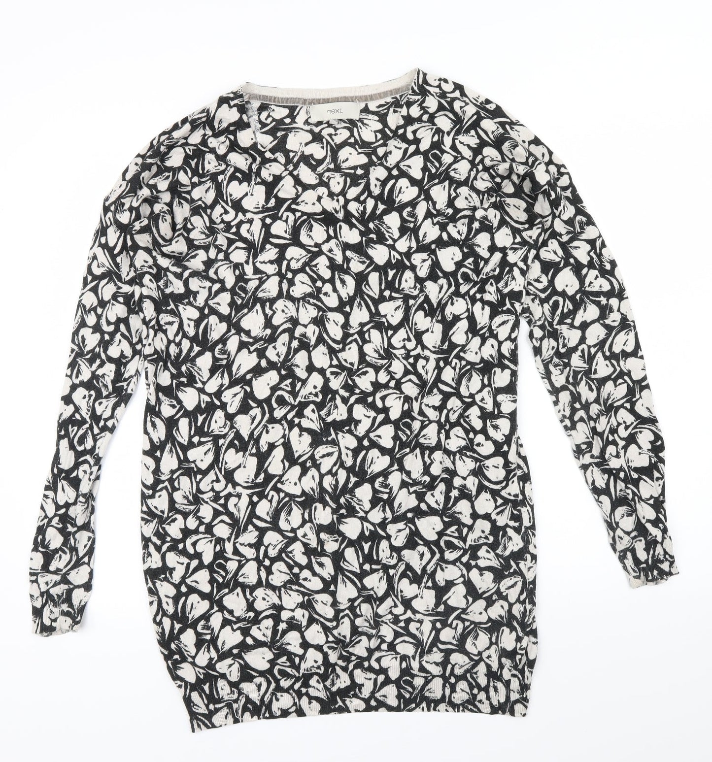 NEXT Womens Black Geometric  Pullover Jumper Size 10