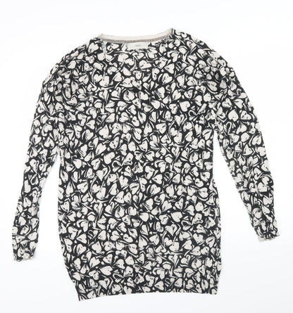 NEXT Womens Black Geometric  Pullover Jumper Size 10