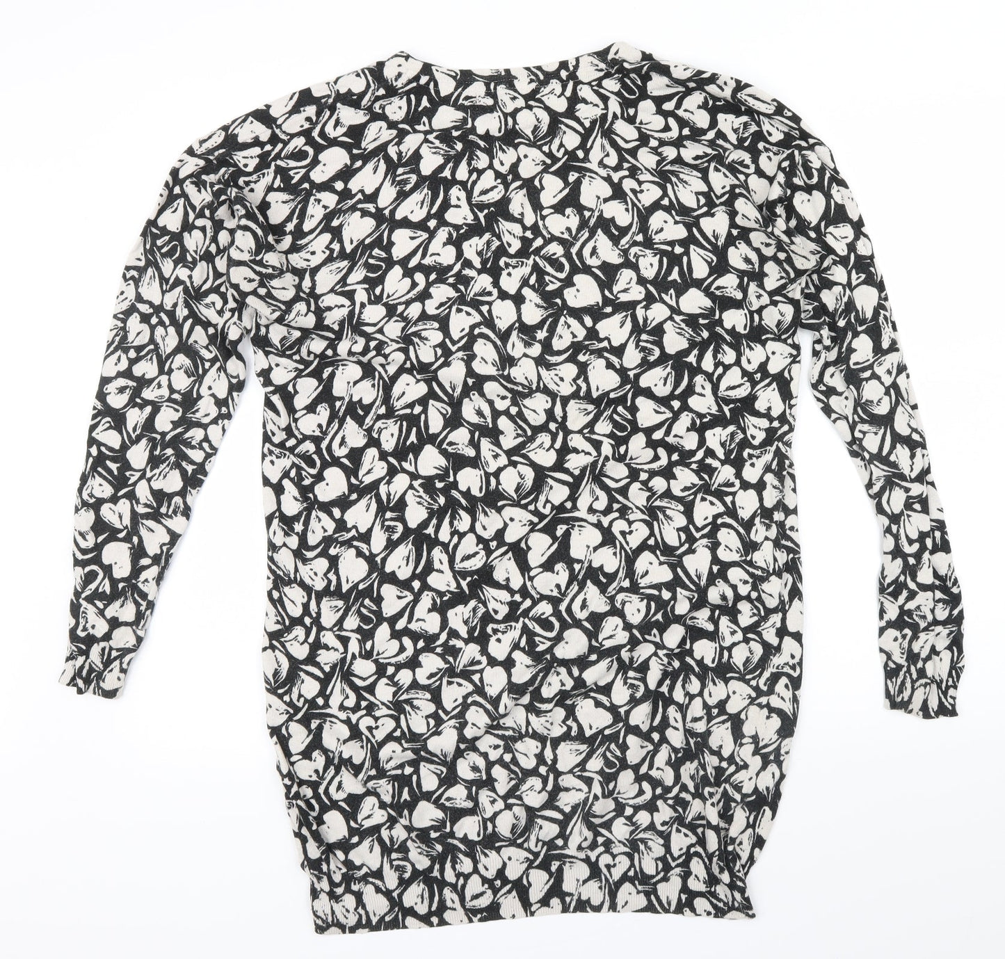 NEXT Womens Black Geometric  Pullover Jumper Size 10