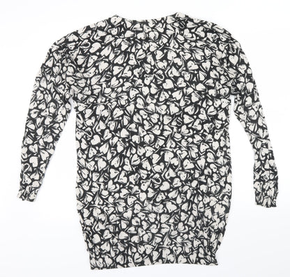 NEXT Womens Black Geometric  Pullover Jumper Size 10