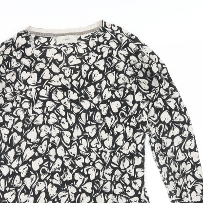 NEXT Womens Black Geometric  Pullover Jumper Size 10