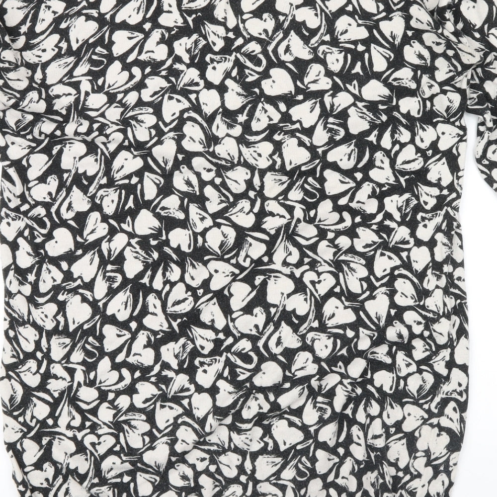 NEXT Womens Black Geometric  Pullover Jumper Size 10