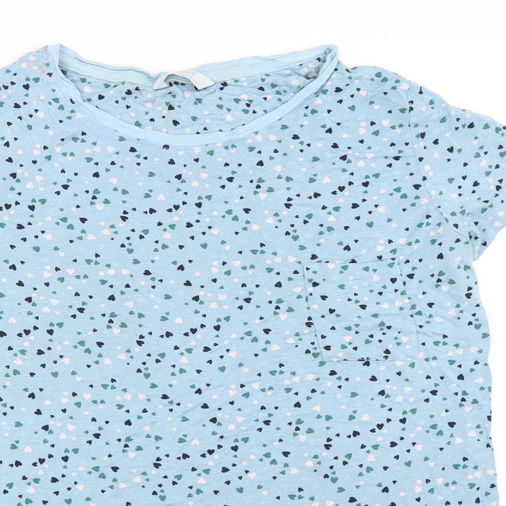 Marks & Spencer Womens Blue Solid  Top Pyjama Top Size 14