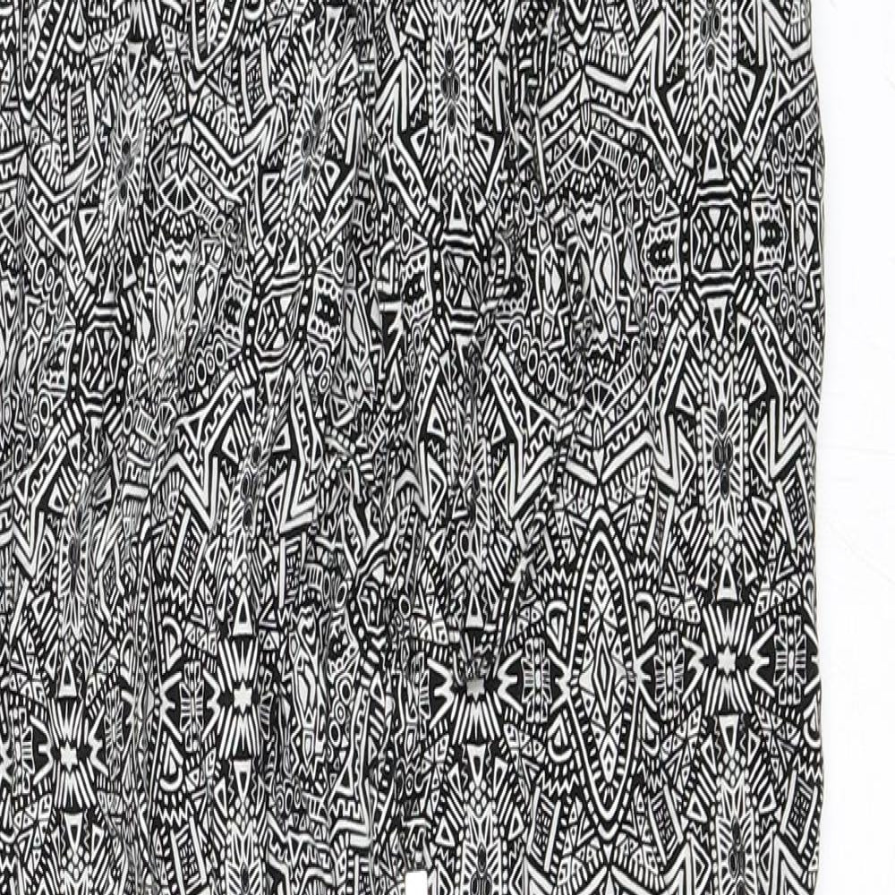 New Look Womens Black Geometric  Jogger Trousers Size 8 L27 in