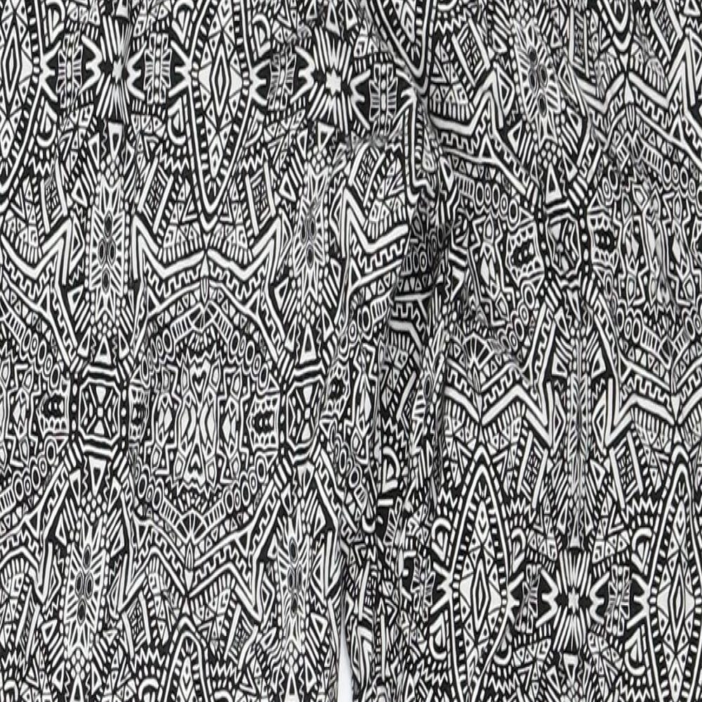 New Look Womens Black Geometric  Jogger Trousers Size 8 L27 in