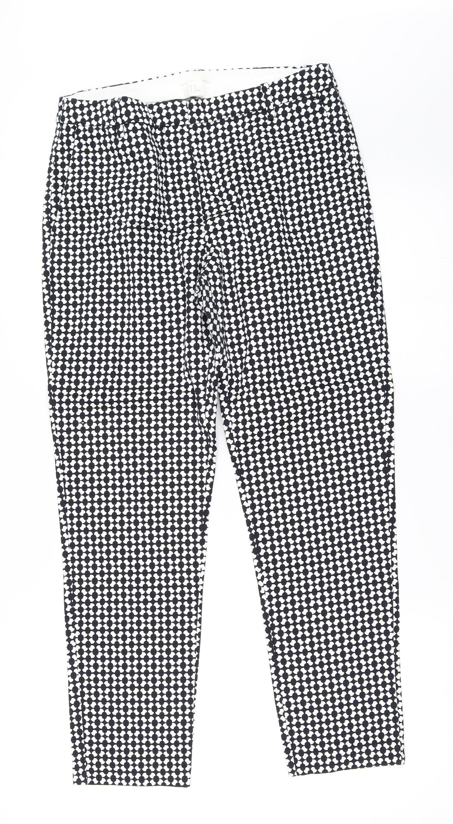 Womens UK Size 40 H&M Regular Fit Capri Black Trousers