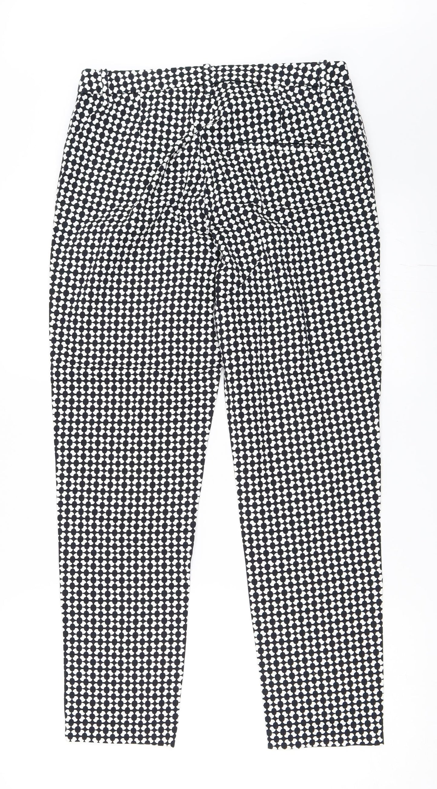 Womens UK Size 40 H&M Regular Fit Capri Black Trousers