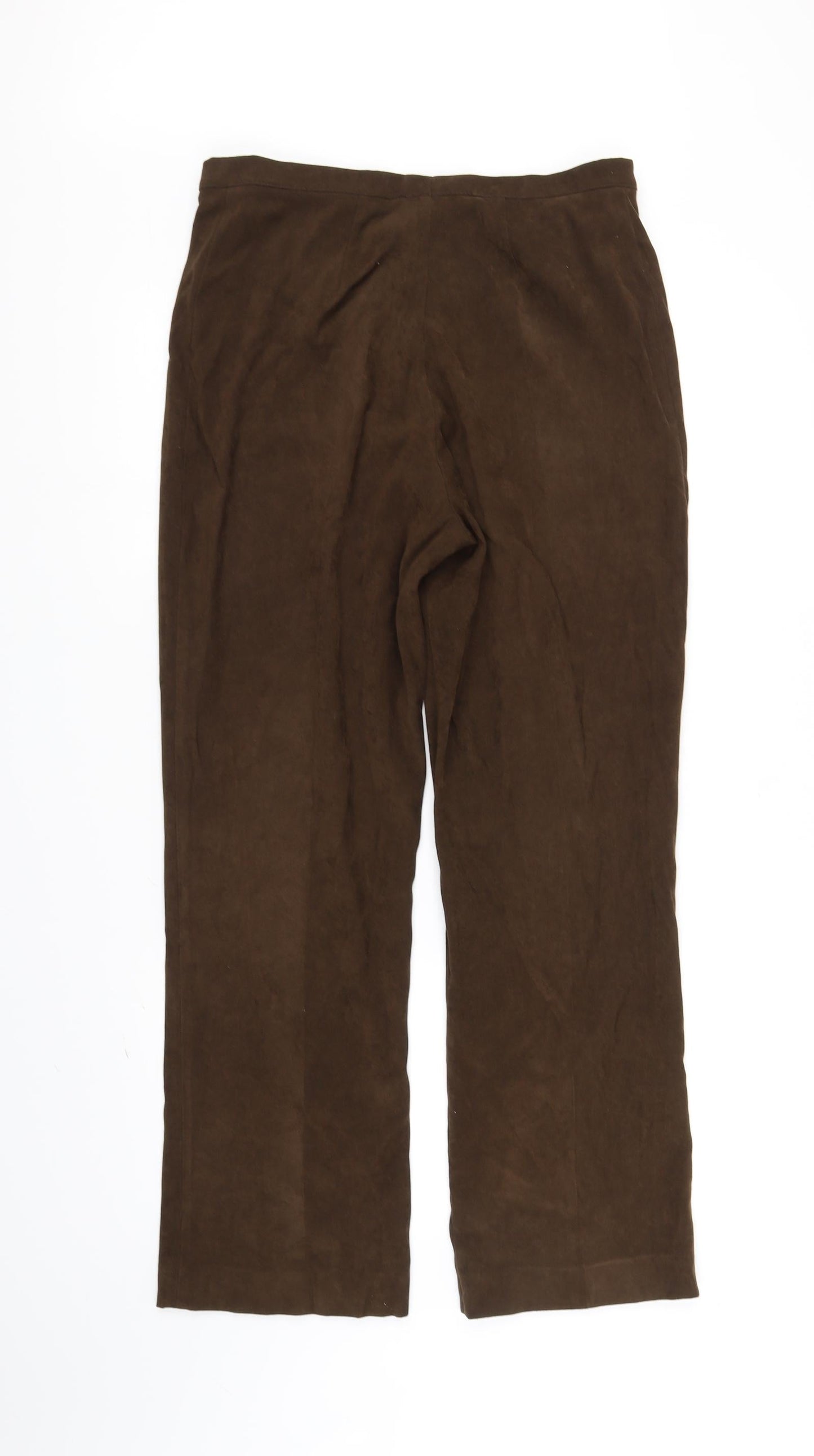 Womens UK Size 14 Preworn Regular Fit  Brown Trousers