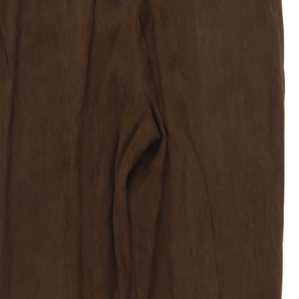 Womens UK Size 14 Preworn Regular Fit  Brown Trousers