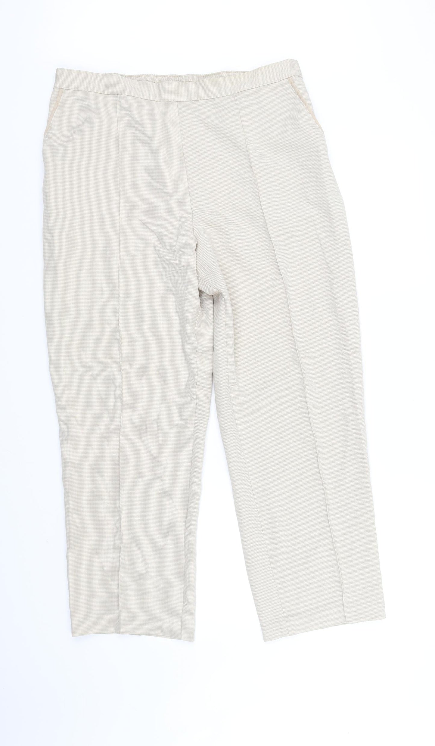 Womens UK Size 14 Marks and Spencer Regular Fit  Beige Trousers