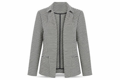 Marks & Spencer Womens White Striped  Jacket  Size 10
