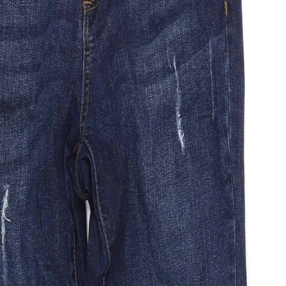 Denim & Co. Womens Blue   Straight Jeans Size 8 L28 in