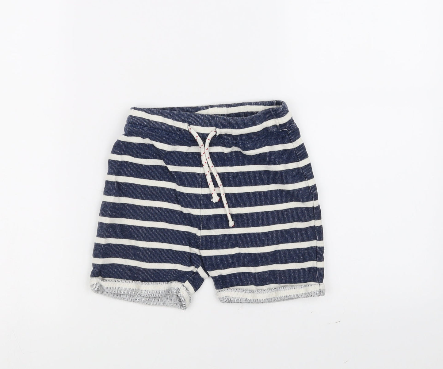 NEXT Girls Blue Striped  Cut-Off Shorts Size 3-4 Years