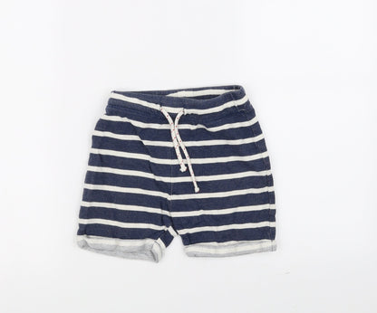 NEXT Girls Blue Striped  Cut-Off Shorts Size 3-4 Years