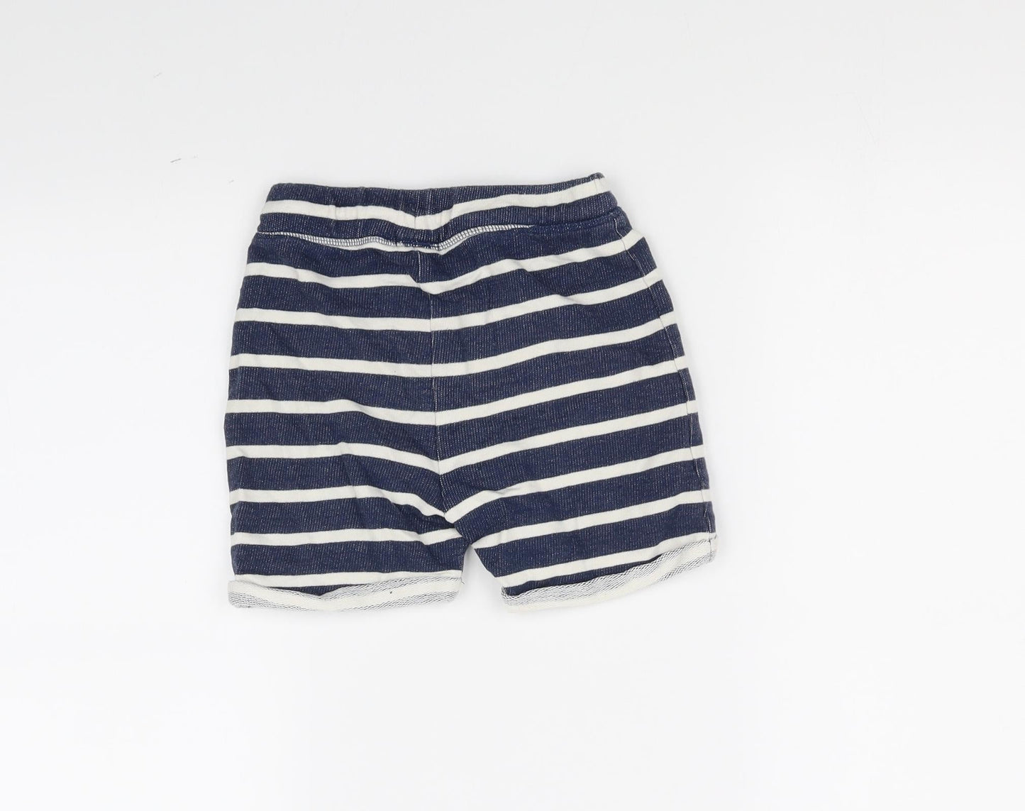 NEXT Girls Blue Striped  Cut-Off Shorts Size 3-4 Years