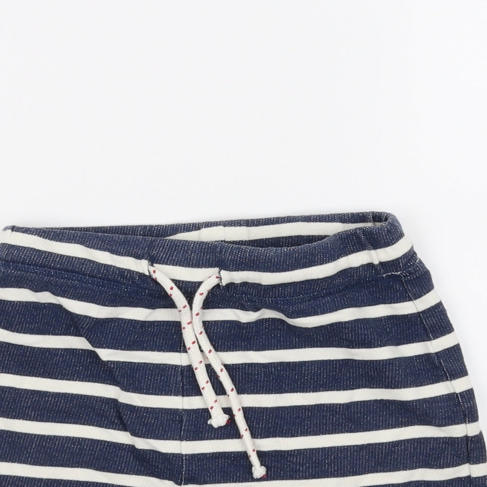 NEXT Girls Blue Striped  Cut-Off Shorts Size 3-4 Years