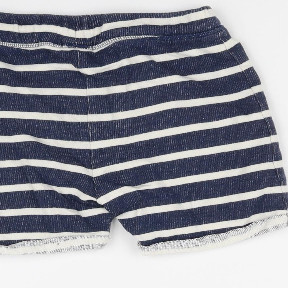 NEXT Girls Blue Striped  Cut-Off Shorts Size 3-4 Years