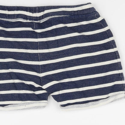 NEXT Girls Blue Striped  Cut-Off Shorts Size 3-4 Years
