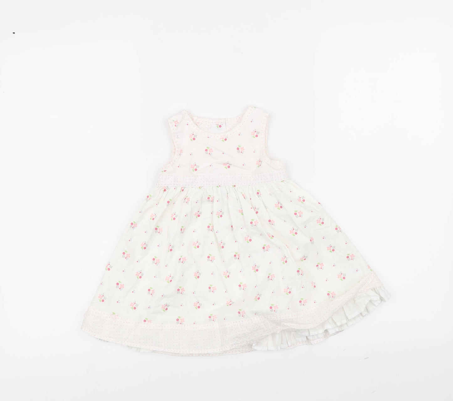 Mothercare  White Floral  Fit & Flare  Size 6-9 Months