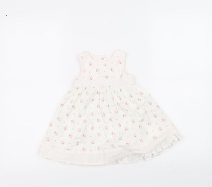 Mothercare  White Floral  Fit & Flare  Size 6-9 Months
