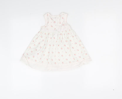 Mothercare  White Floral  Fit & Flare  Size 6-9 Months