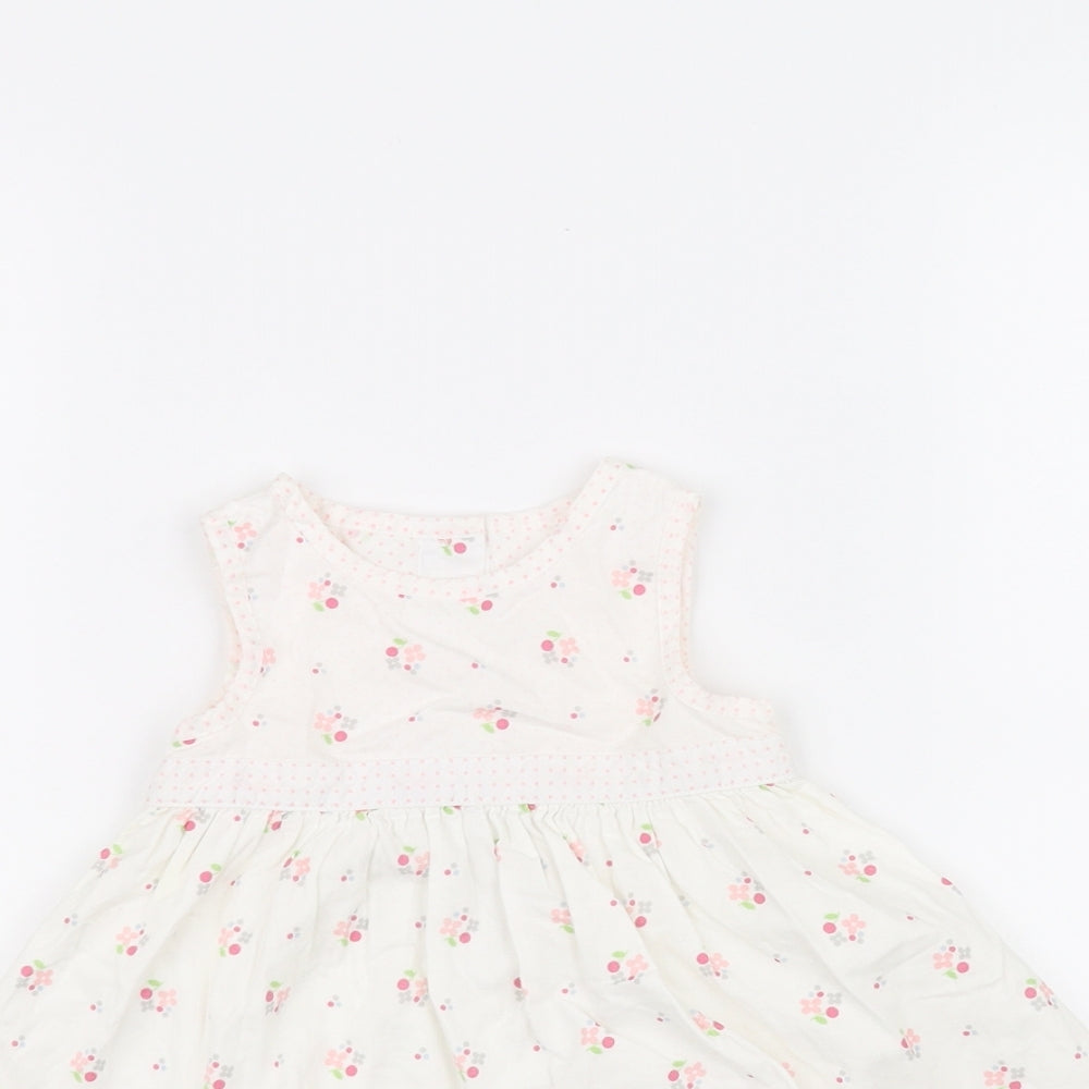Mothercare  White Floral  Fit & Flare  Size 6-9 Months