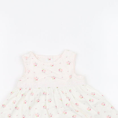 Mothercare  White Floral  Fit & Flare  Size 6-9 Months