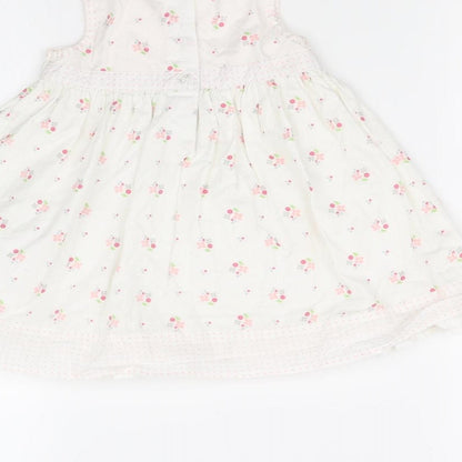 Mothercare  White Floral  Fit & Flare  Size 6-9 Months
