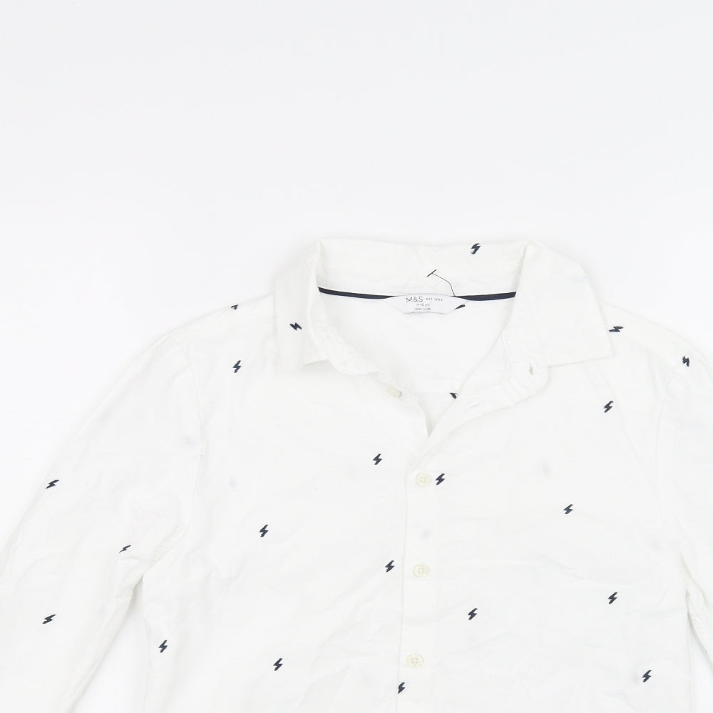 Marks & Spencer Girls White   Basic Button-Up Size 11-12 Years