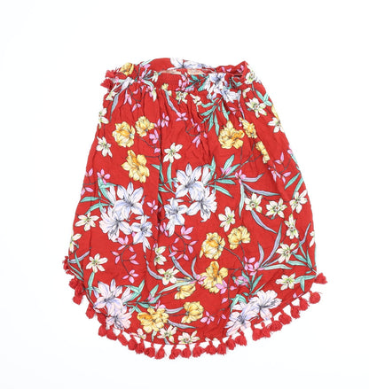 Ambar Womens Red Floral  Wrap Skirt Size XL