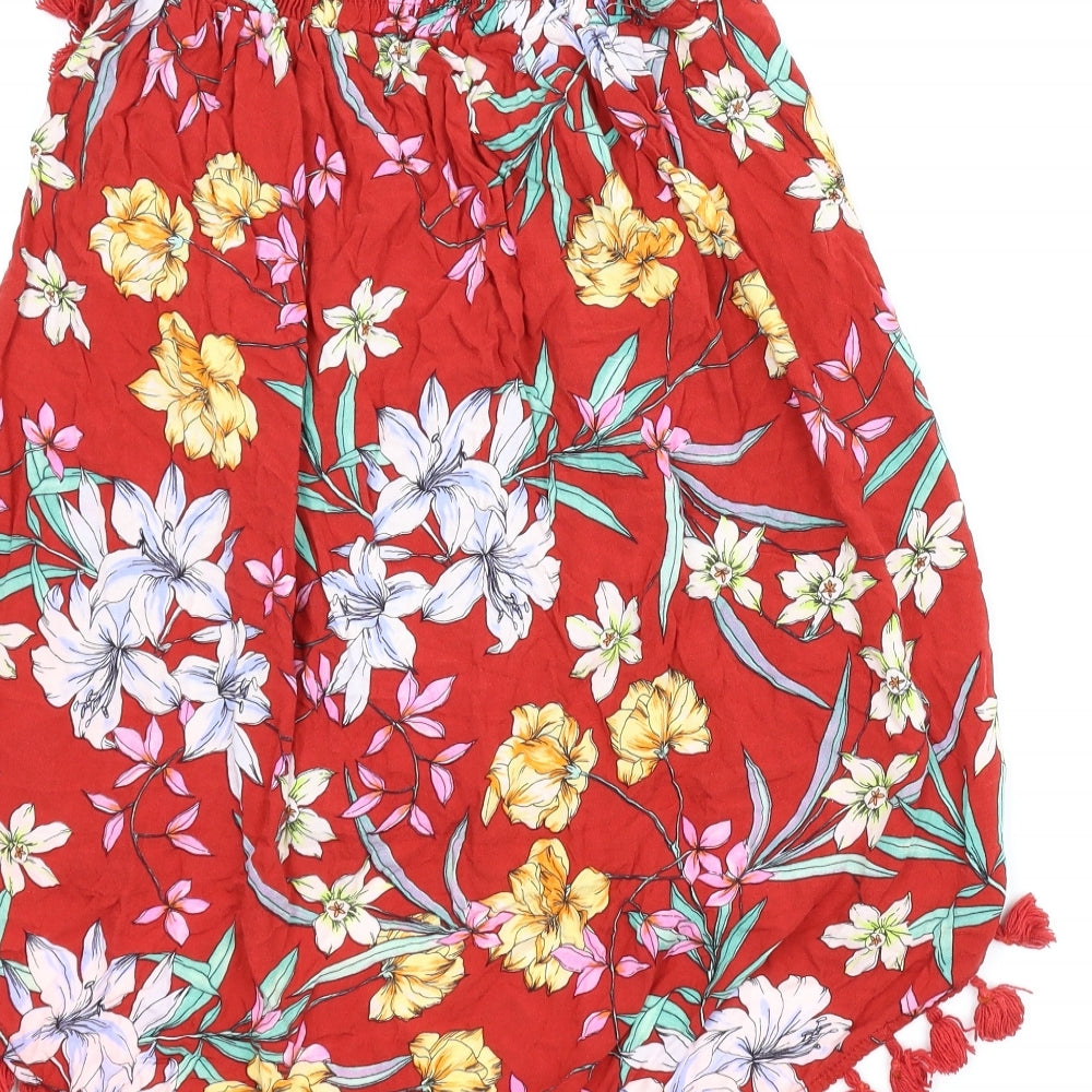 Ambar Womens Red Floral  Wrap Skirt Size XL