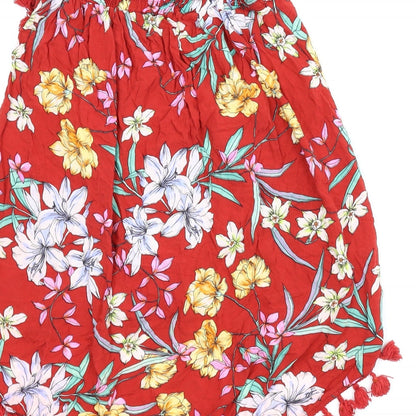 Ambar Womens Red Floral  Wrap Skirt Size XL