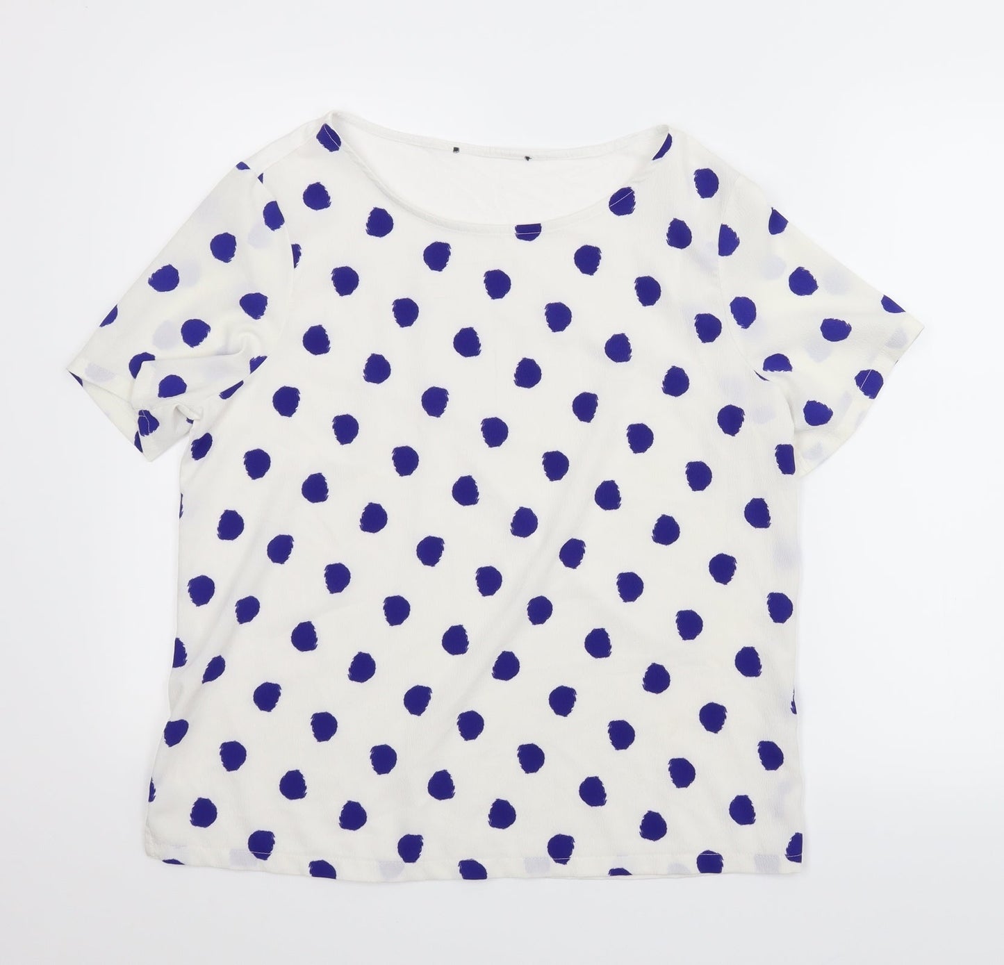 M&S Womens White Polka Dot  Basic Blouse Size M