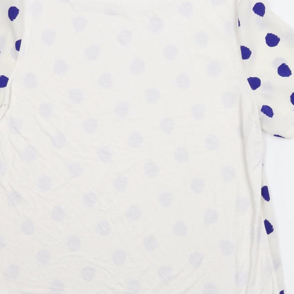 M&S Womens White Polka Dot  Basic Blouse Size M