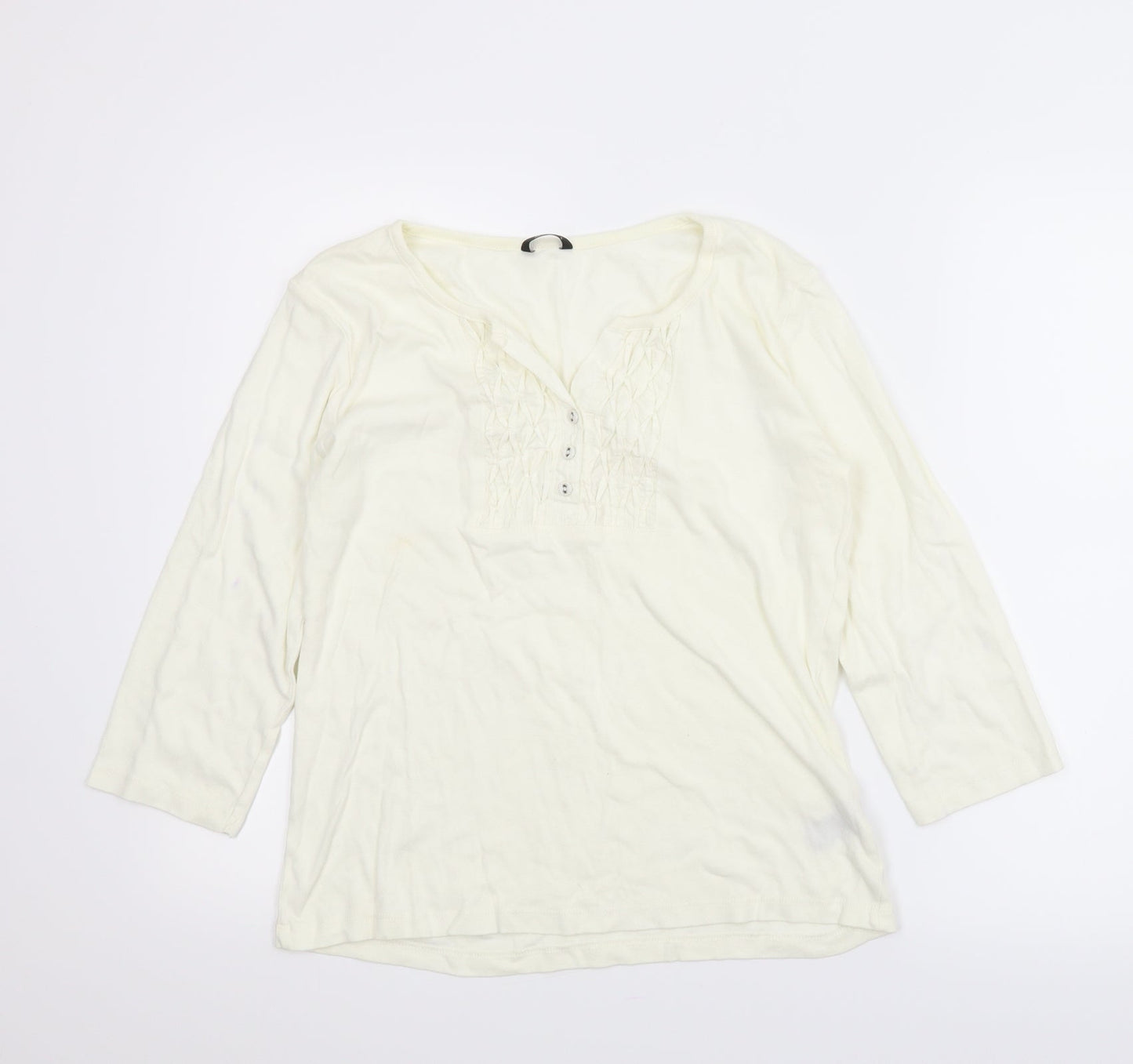 Womens UK Size L M&Co Ivory Basic Blouse