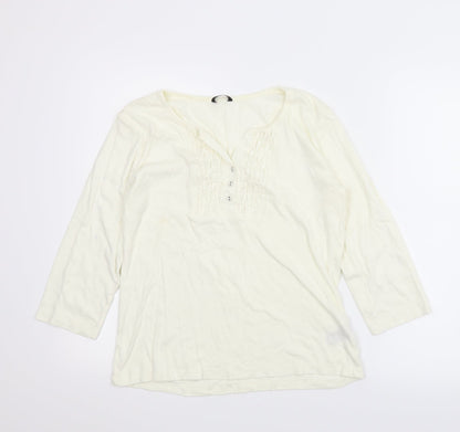Womens UK Size L M&Co Ivory Basic Blouse