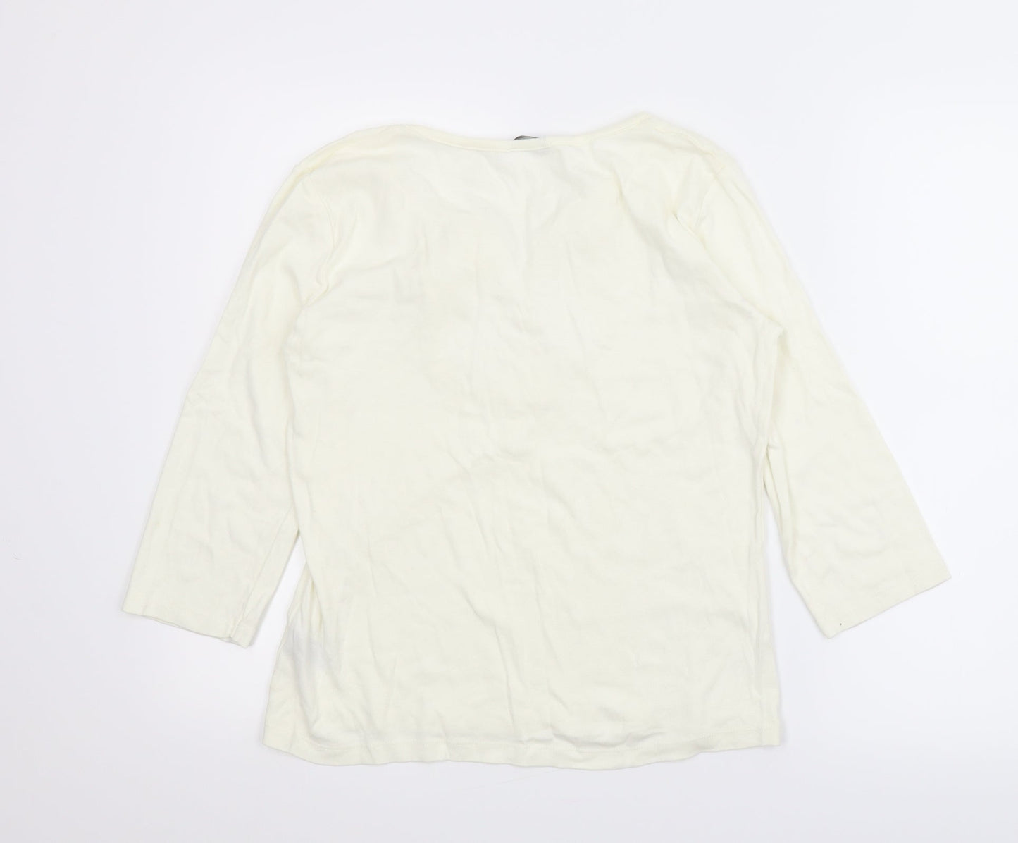 Womens UK Size L M&Co Ivory Basic Blouse