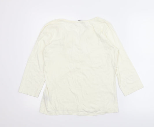 Womens UK Size L M&Co Ivory Basic Blouse