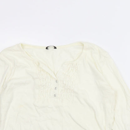 Womens UK Size L M&Co Ivory Basic Blouse