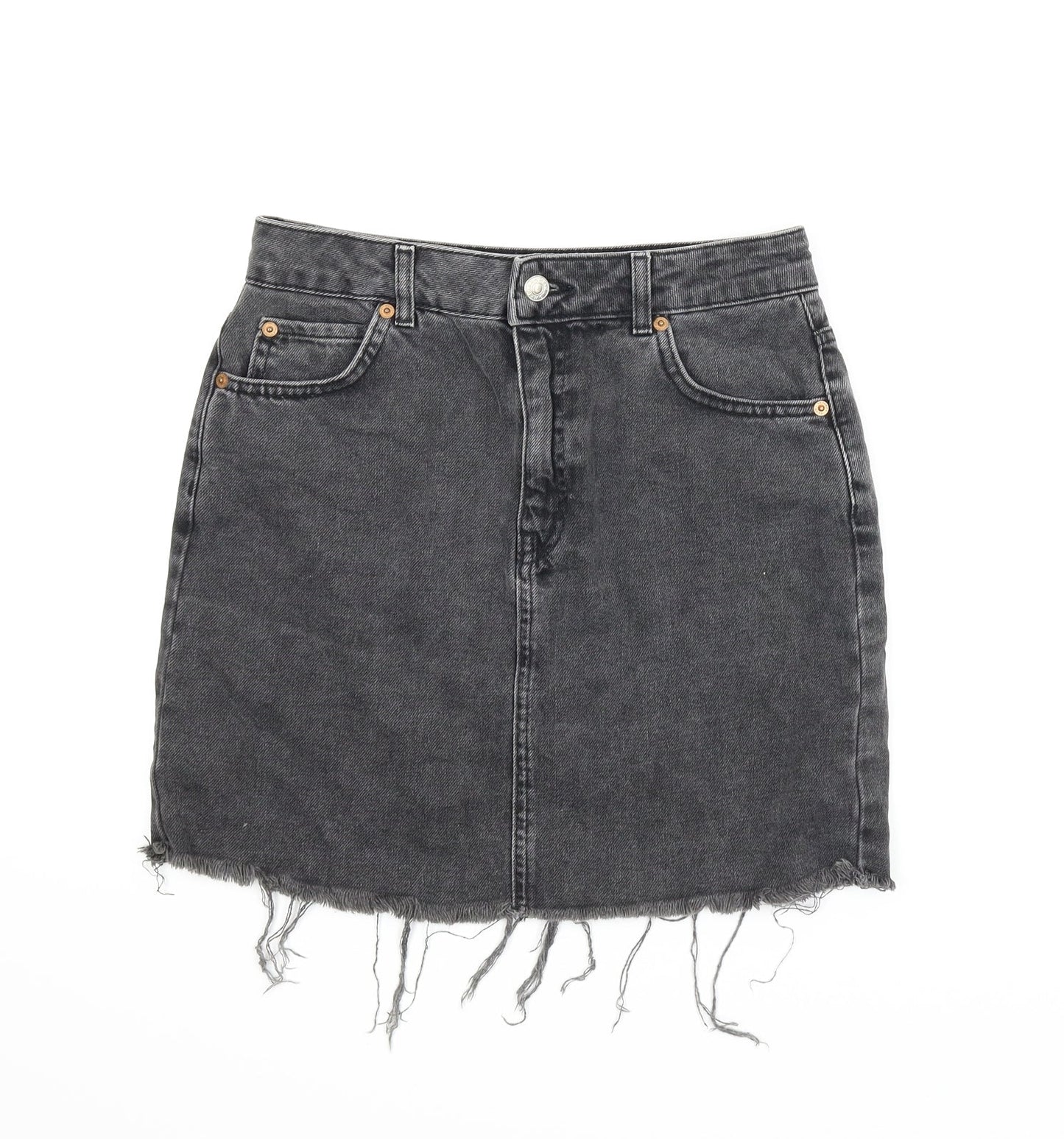 Womens UK Size 8 Topshop A-Line Denim Skirt