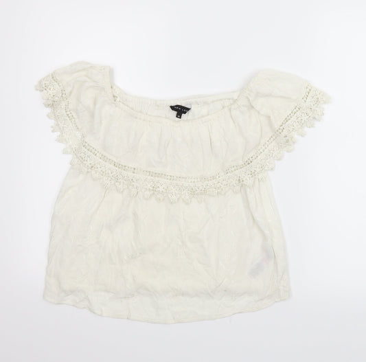 Womens UK Size 12 New Look White Basic Blouse