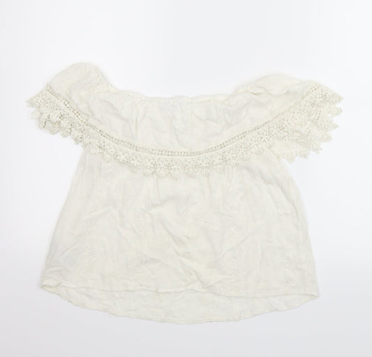 Womens UK Size 12 New Look White Basic Blouse