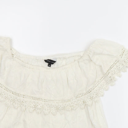 Womens UK Size 12 New Look White Basic Blouse