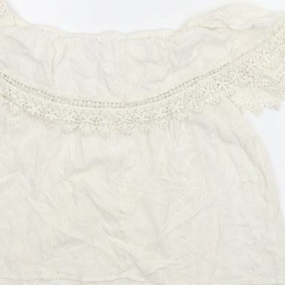 Womens UK Size 12 New Look White Basic Blouse