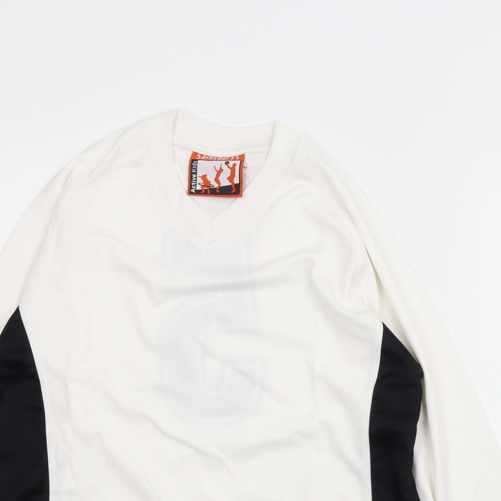 Sainsburys Boys White   Basic T-Shirt Size L