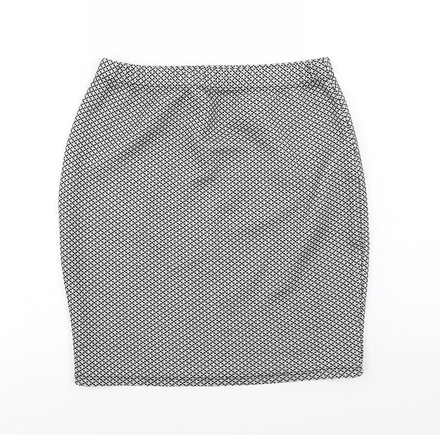 George  Womens White Check  A-Line Skirt Size 10