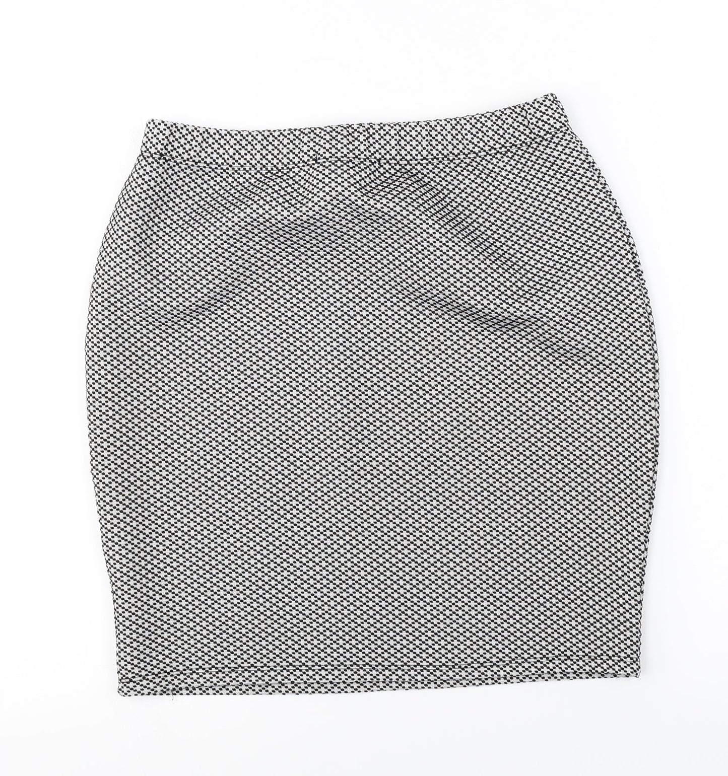 George  Womens White Check  A-Line Skirt Size 10