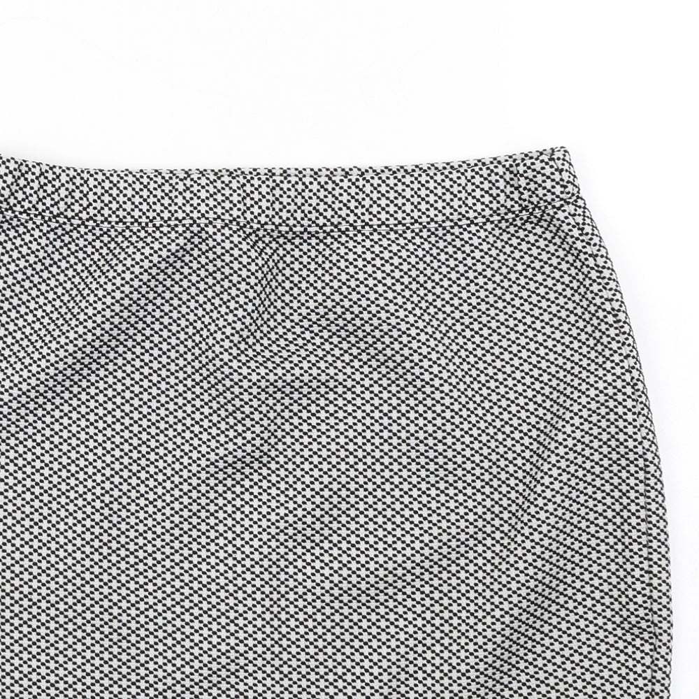 George  Womens White Check  A-Line Skirt Size 10